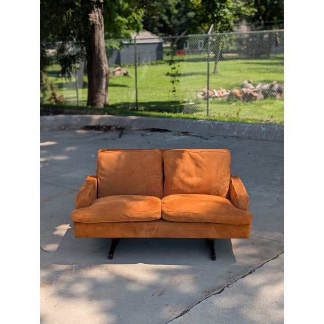Mid-Century Modern 1960s Suede Sofa, Style of Fredrik Kayser For Sale - Image 3 of 18
