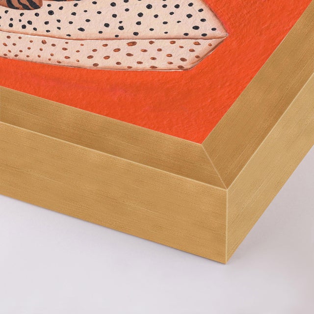 DESCRIPTION: Andrew the Big Cat by Willa Heart in Gold Framed paper, Small Art Print SPECIFICATIONS: Type: Framed paper....