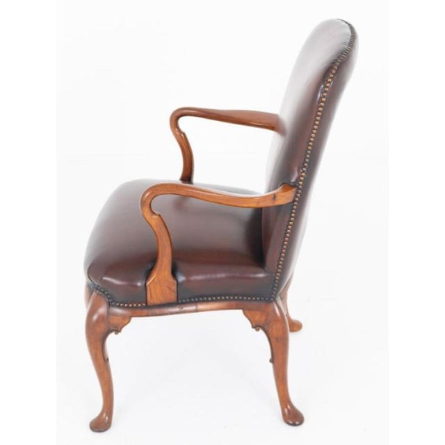 Georgian Revival Desk Chair with Leather Seat, 1890s For Sale - Image 4 of 6