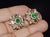 Bright Pink Late 20th Century Natural 4.89cts Diamond, Emerald & Pink Tourmaline 18k Gold Floral Earrings, Pair For Sale - Image 8 of 12