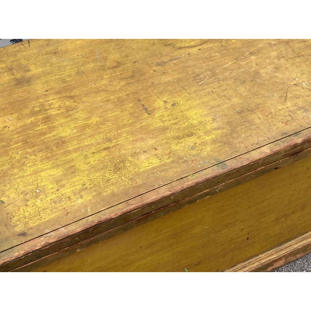 English Pine Trunk or Blanket Chest For Sale - Image 4 of 14