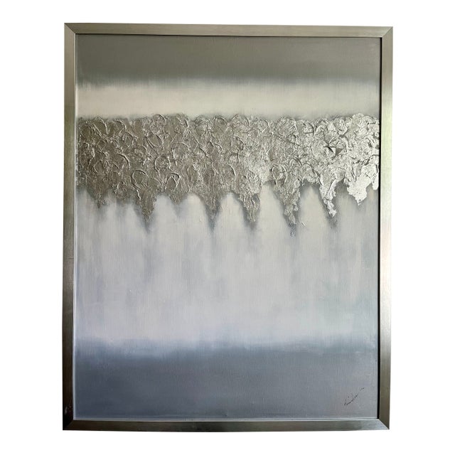 1990s Contemporary Mixed Media Abstract Art on Canvas - Signed Unknown Artist For Sale
