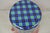 Vintage Paper Mache Red Blue Green Tartan Painted "Tablecloth" Drape Side Table For Sale - Image 4 of 11