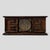 1970s 1970s Wood and Brass Lowboy Credenza With Geometric Paneled Front For Sale - Image 5 of 7