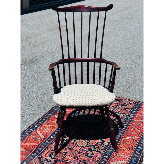 Vintage Mid-19th C. High-Back Windsor Style Chair. Based on its design features, this is a high-back Windsor armchair...