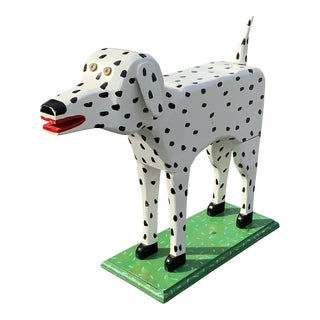2000s Folk Art Wood Painted Dalmatian by Craig Carey For Sale