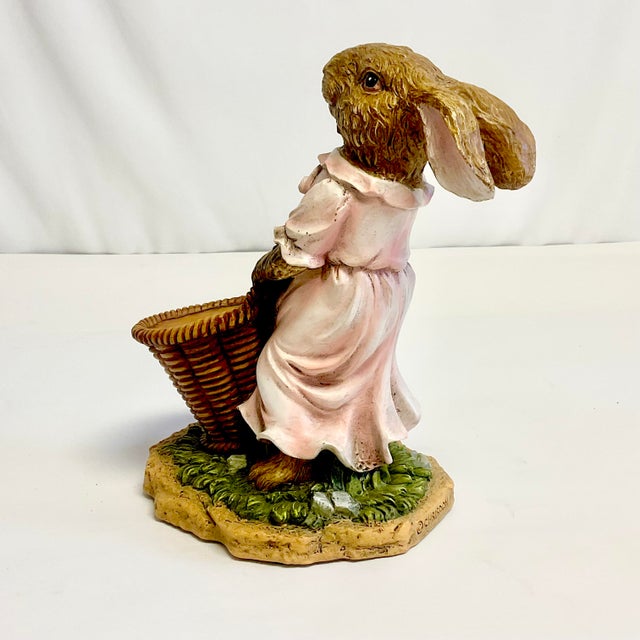 Light Pink 1990s Vintage Boho Chic Whimsical Girl Bunny Planter - Easter For Sale - Image 8 of 10