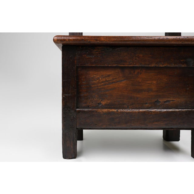 Antique French Wooden Stool with Storage For Sale - Image 4 of 13