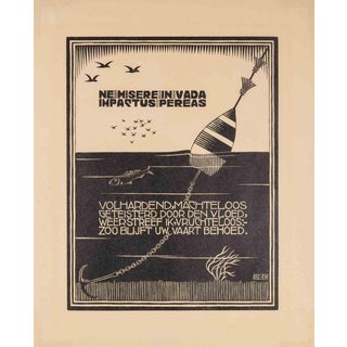 Maurits Cornelis Escher, Buoy, 1931, Woodcut Print For Sale