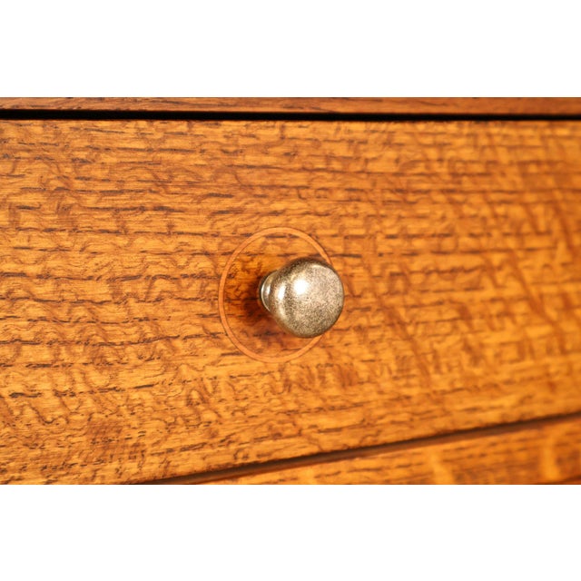 Stickley Mission Collection Oak Harvey Ellis Inlaid China Cabinet For Sale - Image 15 of 18