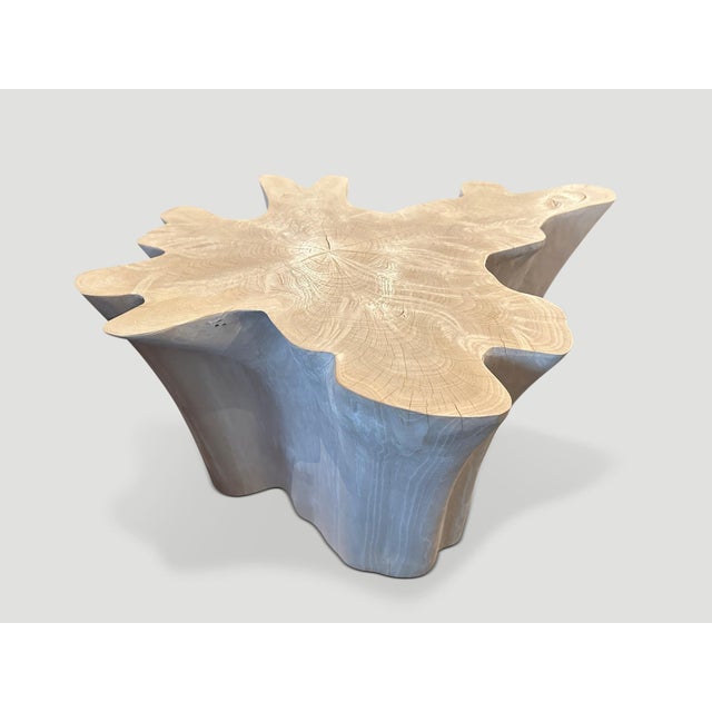 Contemporary Andrianna Shamaris Amorphous Bleached Teak Wood Coffee Table For Sale - Image 3 of 18