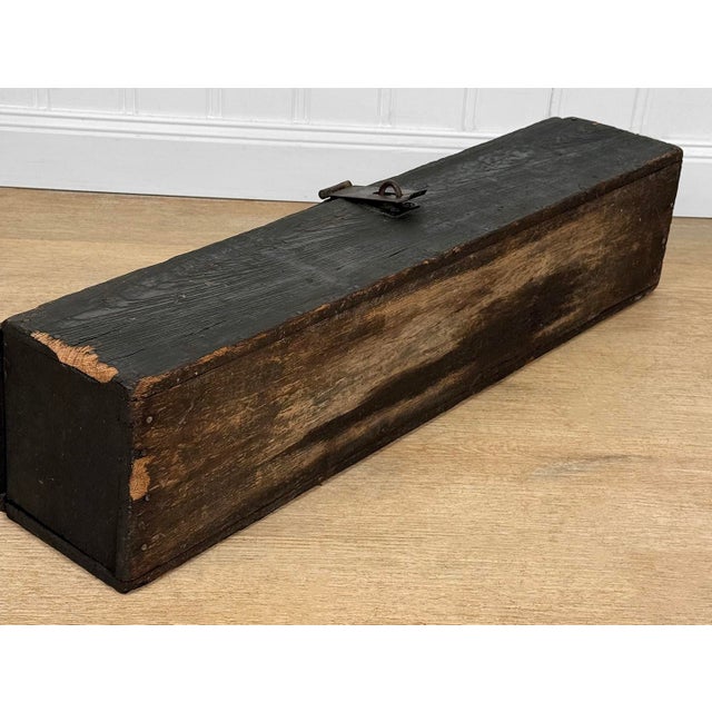 Antique 29" Farmhouse Wood Machinist Chest Tool Storage Box For Sale - Image 13 of 13