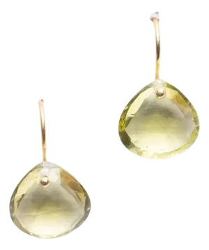 Lemon Quartz and 18k Gold Drop Earrings