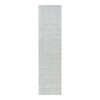 Rug & Kilim’s Oversized Textural Rug in Light Gray and Blue Tones & Striae -3'x12' For Sale