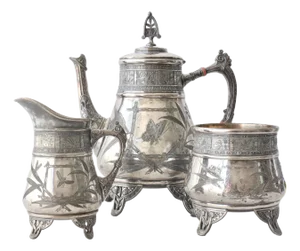 C. 1880 Aesthetic Movement Coffee Set, Three Pieces