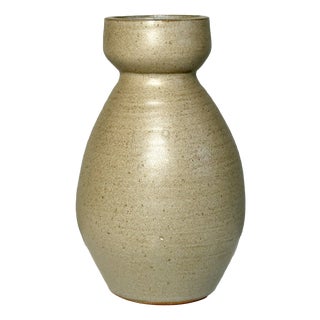 Olive-Grey Studio Ceramic Vase from Töpferhof Römhild, Germany, 1960s For Sale