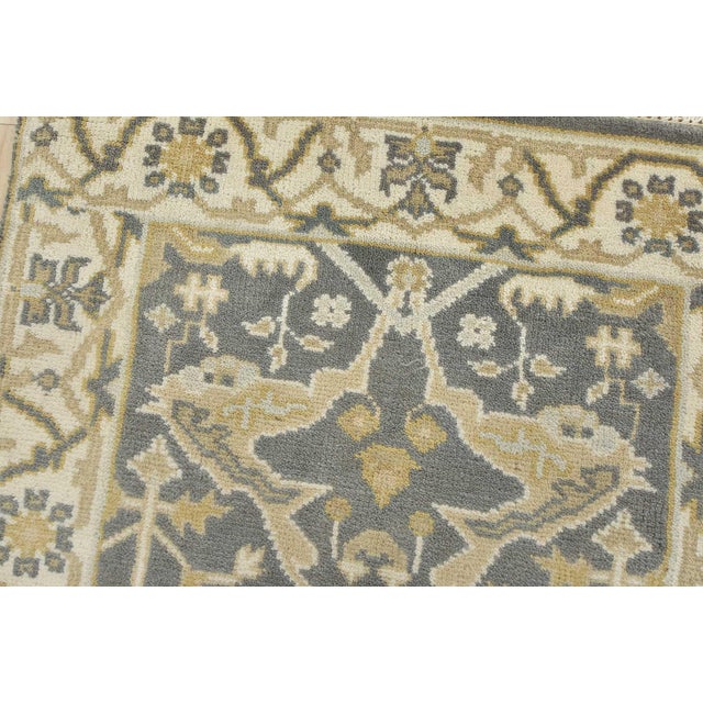 Oushak Rug 3’1” X 5’1” Gray Wool Tribal Hand-Knotted Oriental Carpet For Sale In Philadelphia - Image 6 of 12