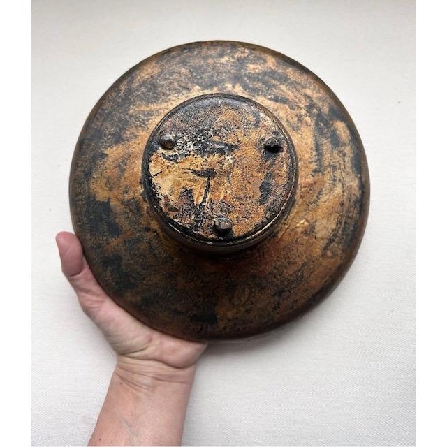 Vintage Japanese Ikebana Wrought Iron Basketweave Planter For Sale - Image 9 of 14