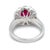 Vintage 1.61 Carat Ruby Diamond Platinum Cluster Ring, Size 6.75 For Sale In Los Angeles - Image 6 of 6