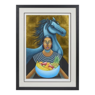 Vintage Nivia Gonzalez Signed+ Numbered Serigraph Strength of Harvest" For Sale