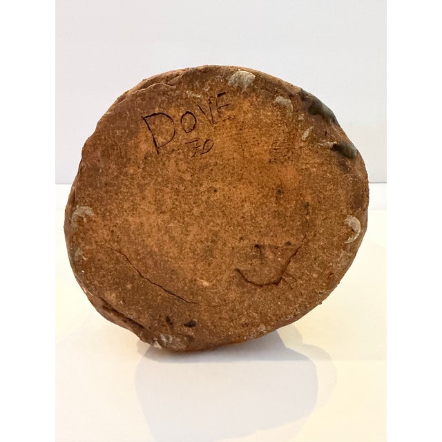 Charcoal 1970 Signed “Dove” Sculptural Studio Pottery Ceramic Vessel For Sale - Image 8 of 9