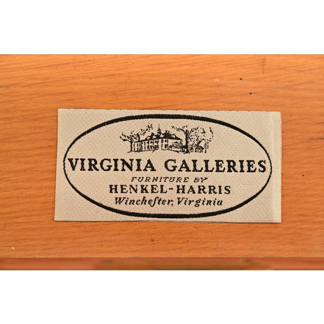 Henkel Harris Georgian Solid Mahogany Drop Front Secretary Desk With Bookcase Hutch, 1969 For Sale - Image 13 of 18