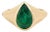 2.67ct Chunky Pear-Cut Emerald Contemporary Dome Ring in 18k Yellow Gold Size 4 For Sale