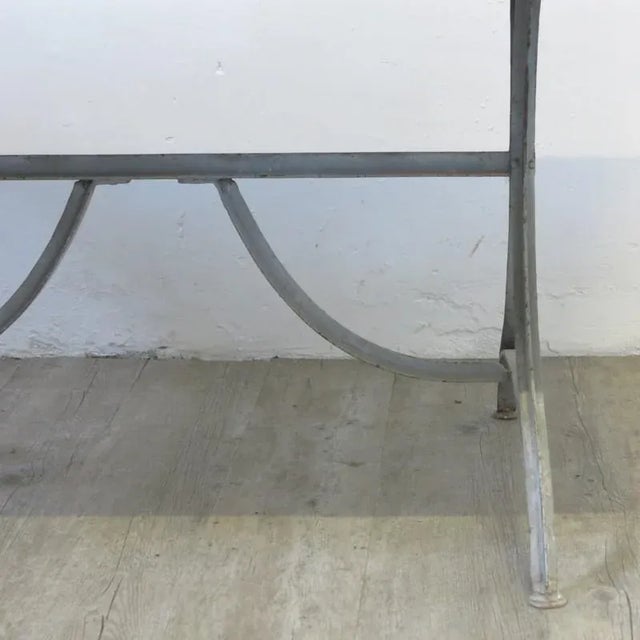 Gray Industrial Metal & Wooden Dining Table, 1940s For Sale - Image 8 of 9