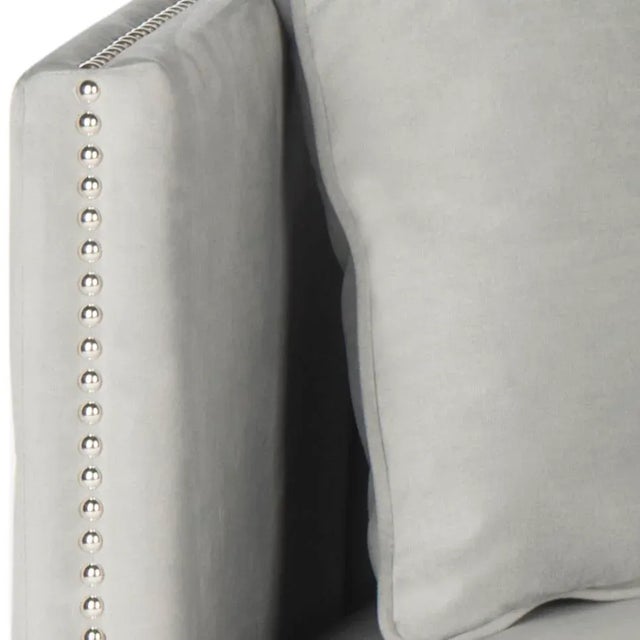 Settee With Throw Pillow in Grey For Sale In Philadelphia - Image 6 of 7