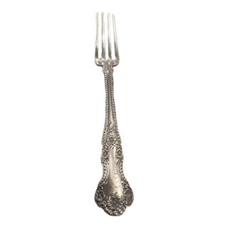 Antique Gorham "Cambridge" Sterling Silver Fork 7" Monogram "N" For Sale