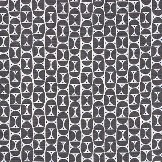 Schumacher Mezza Luna Fabric in Black For Sale