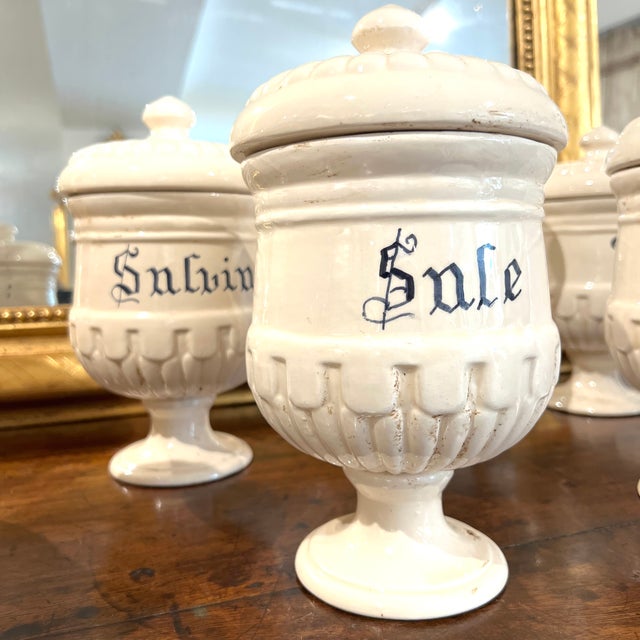 Antique Italian Jars With Lids- Set of 10 For Sale In New Orleans - Image 6 of 12