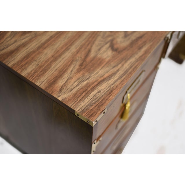 Mid Century Campaign Desk by Bernhardt Furniture For Sale - Image 10 of 15