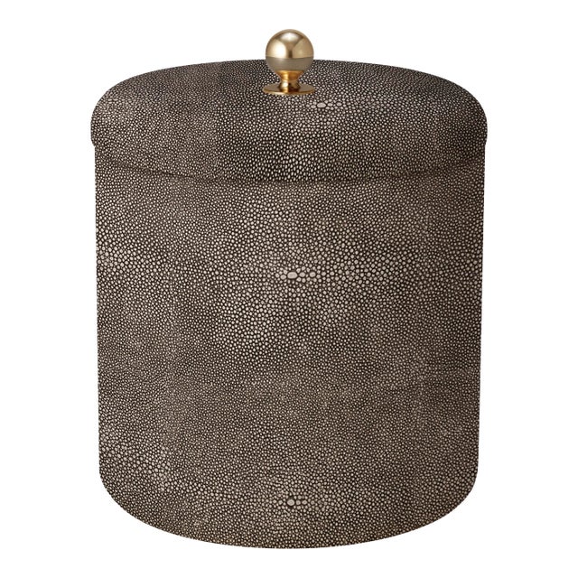 AERIN Faux Shagreen Ice Bucket, Chocolate For Sale