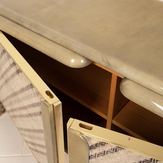 Sideboard in Parchment and Missoni Fabric by Angelo Mazzola for Salpol, 1980 For Sale - Image 17 of 18