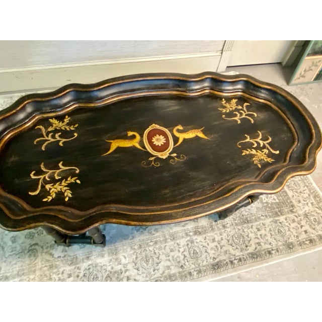 Vintage Scalloped Deep Oval Painted Coffee Table Chairish
