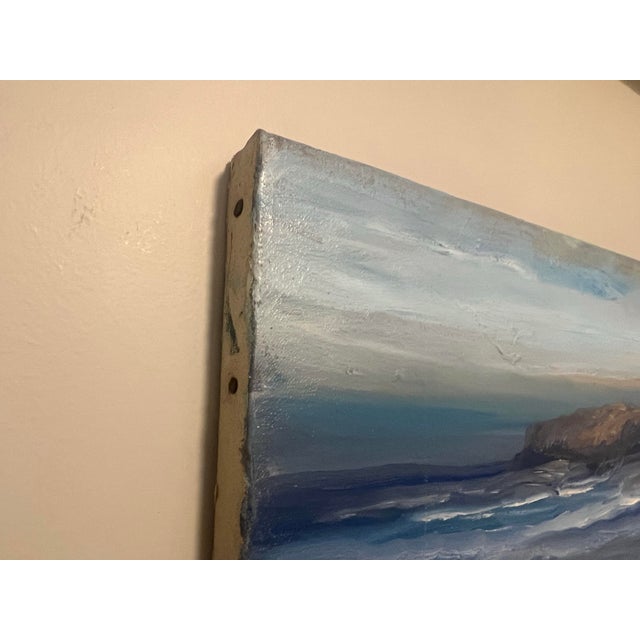 Roger Curtis (1910-2000), Vintage Abstract Coastal Oceanscape, Amazing Blue Hues, Signed For Sale In Portland, ME - Image 6 of 7