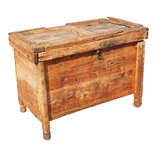 Rustic Moroccan Wooden Trunk Chest For Sale
