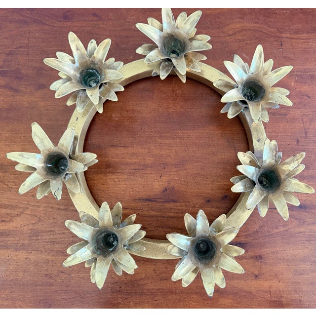 Mid-Century Modern Vintage Brass Pineapple Candle Holder For Sale - Image 3 of 9