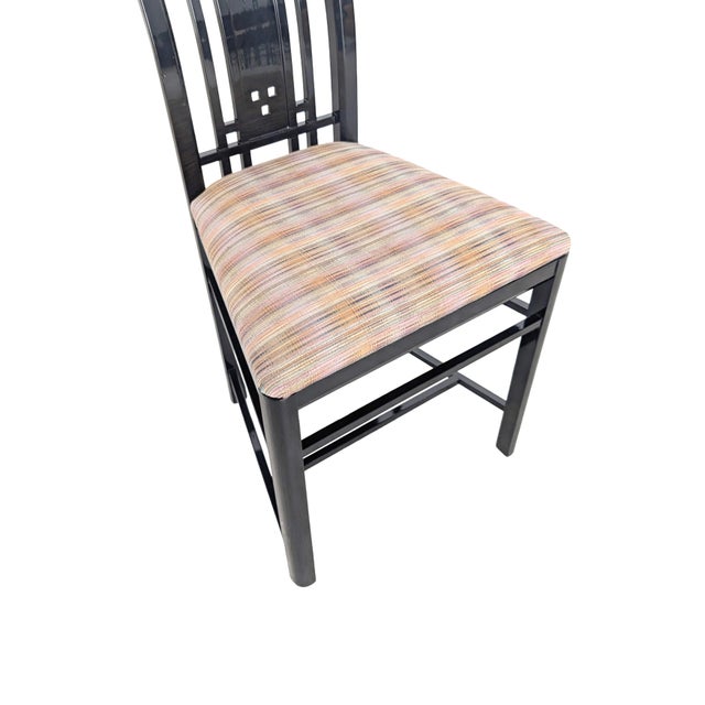 Beige Chairs in Black by Umberto Asnago for Giorgetti, Italy, Set of 4 For Sale - Image 8 of 11