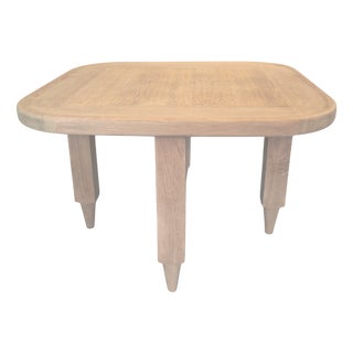 Jerome Pedestal Table in Light Oak by Guillerme Et Chambron for Votre Maison, 1970s For Sale