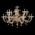 Murano glass chandelier, rezzonico style, blown and handcrafted with ancient technique. On each golden metal arm are...