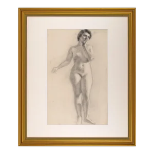 Antique Realist Graphite Nude Female Figure Study by Anne Neumark 1928