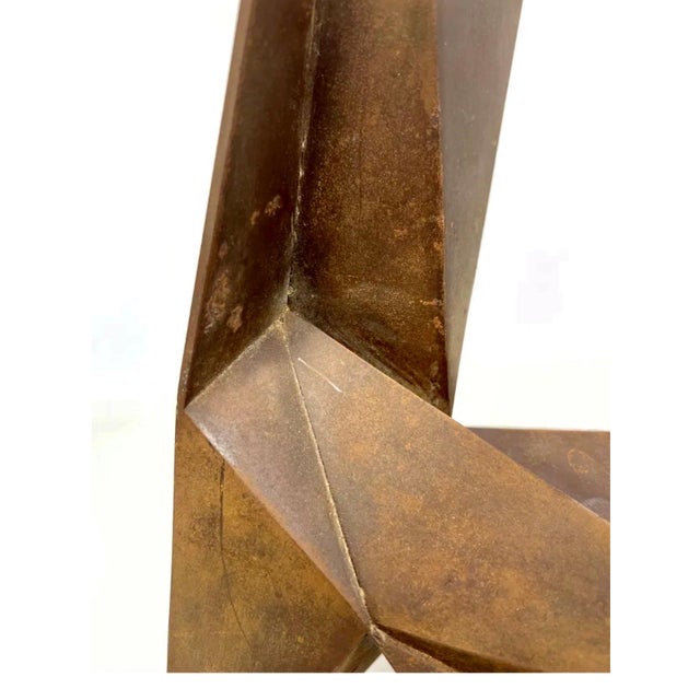 Gerald DiGgiusto, Metal Corten Steel Abstract Geometric Folded Origami Sculpture Gerald DiGiusto, 1980 For Sale - Image 10 of 11