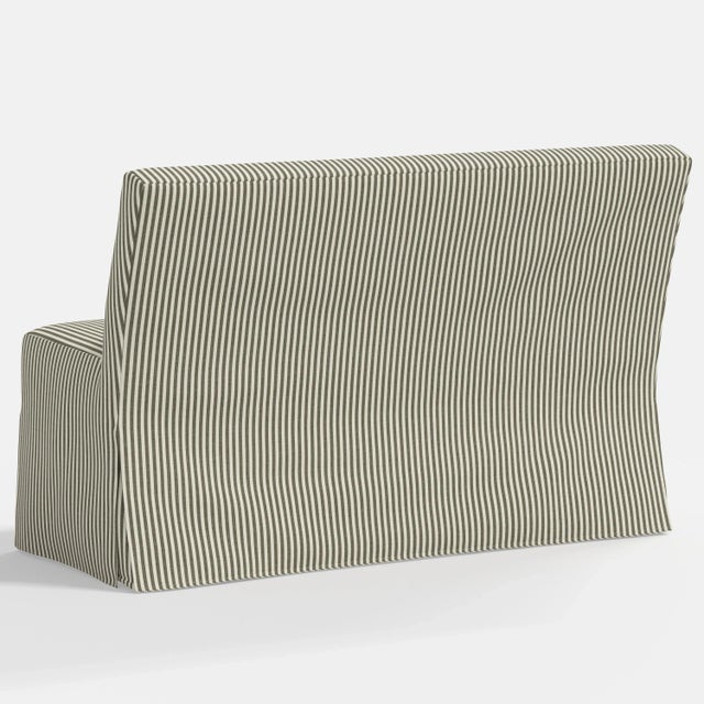 Stoffer Home x Cloth & Company Lindy Slipcover Dining Banquette in Jane Stripe Laurel For Sale In Chicago - Image 6 of 6