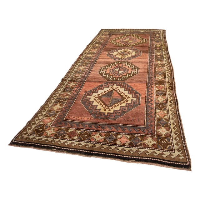 Mid-Century Modern Vintage Turkish Wool Kars Rug For Sale - Image 3 of 7