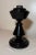 Antique Handmade Black Amethyst Glass Brass Mary Gregory Enameled Oil Table Lamp For Sale In New York - Image 6 of 9