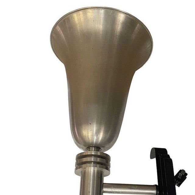 1930s Art Deco Machine Age Spun Aluminum & Steel Torchiere Wall Sconce, Set of 4 For Sale In Los Angeles - Image 6 of 7