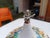 Musical Carousel in Earthenware and Silver-Plated Metal "Reuge" Made in Italy, 6 Opening Panels, Height: 34 cm, Diameter:...