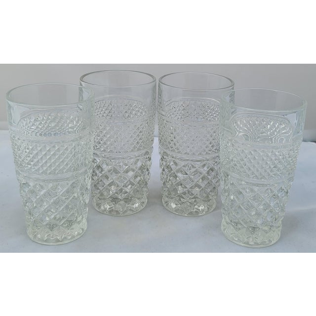 Vintage Anchor Hocking Pressed Glass "Wexford" Juice Highball Glasses